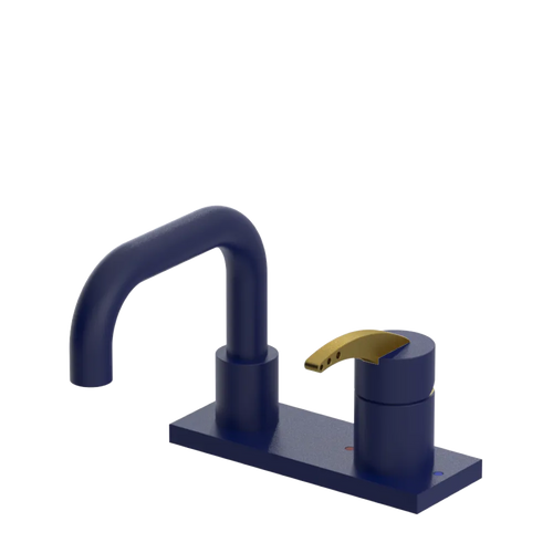Rubinet 4" Centre Single Control Lav. Set. with Genesis spout (less drain) Midnight Blue