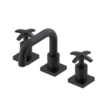 Rubinet Widespread Lav. Set. with Genesis spout (less drain) Matt Black