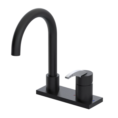 Rubinet 4" Centre Single Control Lav. Set. (less drain) Matt Black