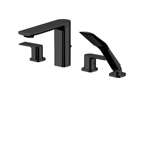 Aquabrass 4-piece deckmount tub filler with handshower