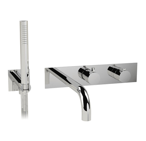 Cabano 3/4" thermostatic wall mount tub fller with hand shower - TRIM ONLY