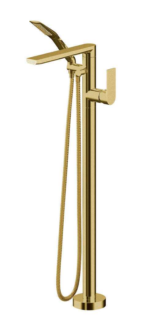 Aquabrass Floormount tub filler with handshower