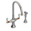 Rubinet Two Handle Single Hole Kitchen Set with Hand Spray Polished Nickel