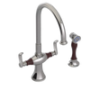 Rubinet Two Handle Single Hole Kitchen Set with Hand Spray Polished Nickel