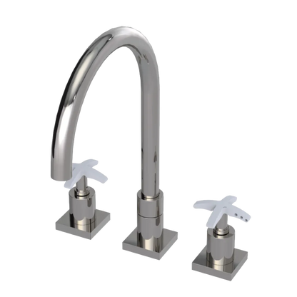 Rubinet Widespread Kitchen Set Polished Nickel