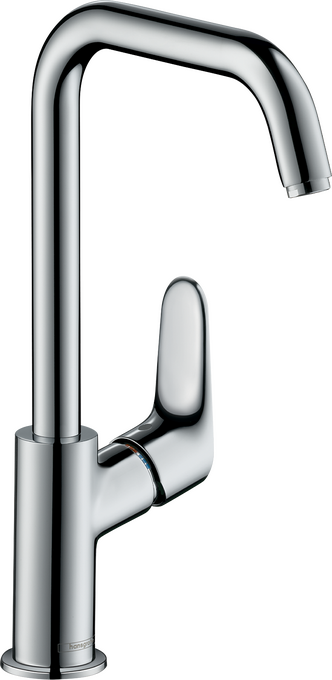 Hansgrohe Focus Single-Hole Faucet 240 with Swivel Spout and Pop-Up Drain, 1.2 GPM