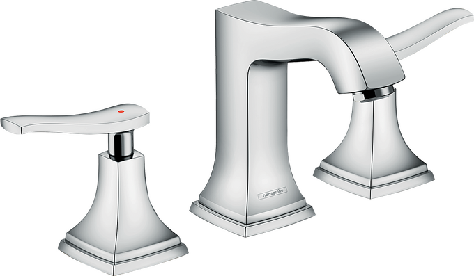 Hansgrohe Metropol Classic Widespread Faucet 110 with Lever Handles and Pop-Up Drain, 1.2 GPM