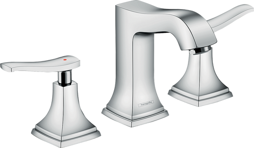 Hansgrohe Metropol Classic Widespread Faucet 110 with Lever Handles and Pop-Up Drain, 1.2 GPM