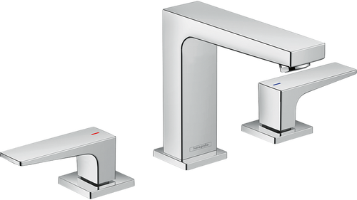 Hansgrohe Metropol Widespread Faucet 110 with Lever Handles and Pop-Up Drain, 0.5 GPM