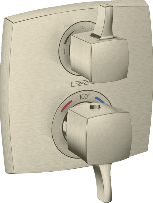 Hansgrohe Ecostat Classic Thermostatic Trim with Volume Control and Diverter, Square