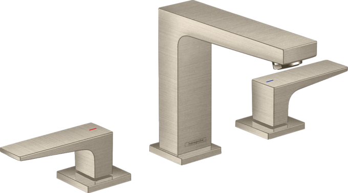 Hansgrohe Metropol Widespread Faucet 110 with Lever Handles and Pop-Up Drain, 0.5 GPM