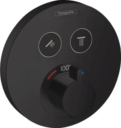 Hansgrohe ShowerSelect S Thermostatic Trim for 2 Functions, Round