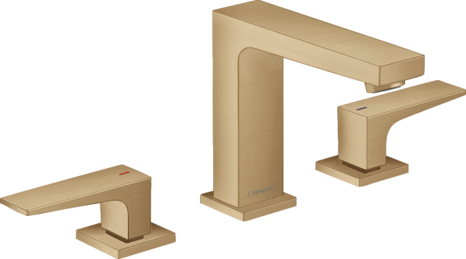 Hansgrohe Metropol Widespread Faucet 110 with Lever Handles and Pop-Up Drain, 1.2 GPM