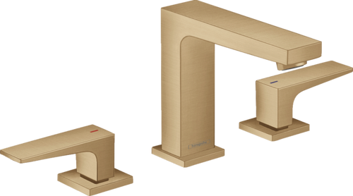 Hansgrohe Metropol Widespread Faucet 110 with Lever Handles and Pop-Up Drain, 1.2 GPM