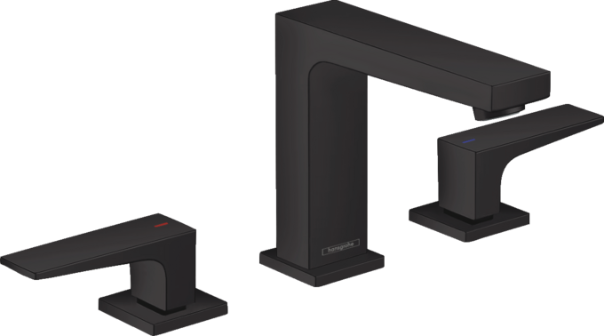 Hansgrohe Metropol Widespread Faucet 110 with Lever Handles and Pop-Up Drain, 1.2 GPM