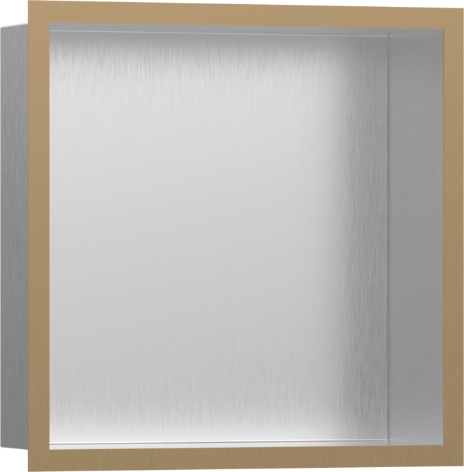 Hansgrohe XtraStoris Individual Wall Niche Brushed Stainless Steel with Design Frame 12"x 12"x 4"