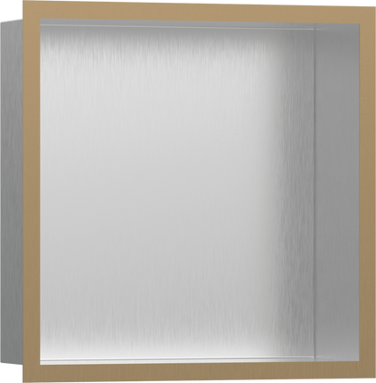 Hansgrohe XtraStoris Individual Wall Niche Brushed Stainless Steel with Design Frame 12"x 12"x 4"
