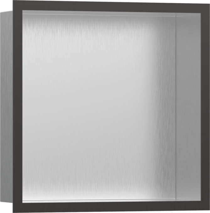 Hansgrohe XtraStoris Individual Wall Niche Brushed Stainless Steel with Design Frame 12"x 12"x 4"