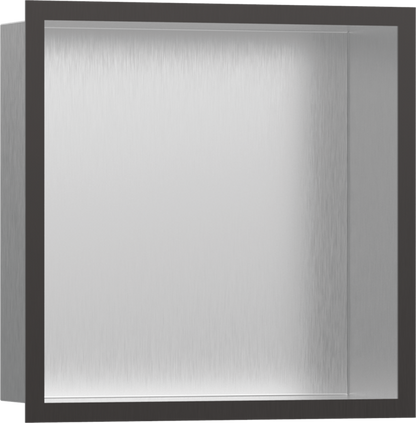 Hansgrohe XtraStoris Individual Wall Niche Brushed Stainless Steel with Design Frame 12"x 12"x 4"
