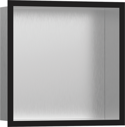 Hansgrohe XtraStoris Individual Wall Niche Brushed Stainless Steel with Design Frame 12"x 12"x 4"