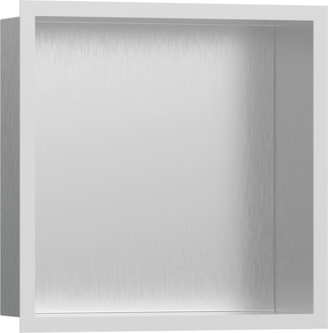 Hansgrohe XtraStoris Individual Wall Niche Brushed Stainless Steel with Design Frame 12"x 12"x 4"