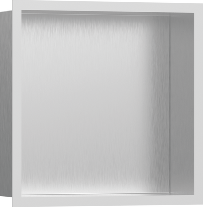 Hansgrohe XtraStoris Individual Wall Niche Brushed Stainless Steel with Design Frame 12"x 12"x 4"