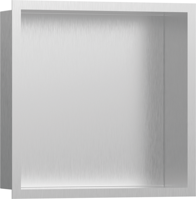 Hansgrohe XtraStoris Individual Wall Niche Brushed Stainless Steel with Design Frame 12"x 12"x 4"
