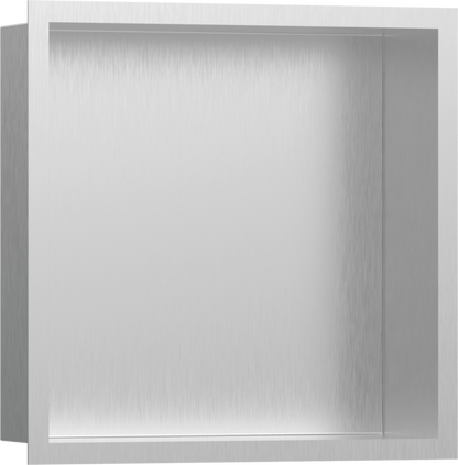 Hansgrohe XtraStoris Individual Wall Niche Brushed Stainless Steel with Design Frame 12"x 12"x 4"
