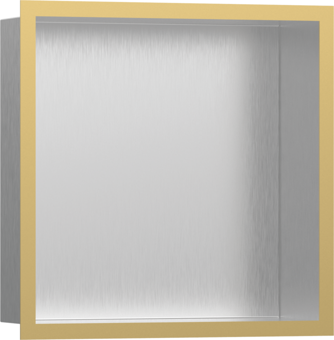 Hansgrohe XtraStoris Individual Wall Niche Brushed Stainless Steel with Design Frame 12"x 12"x 4"