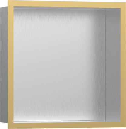 Hansgrohe XtraStoris Individual Wall Niche Brushed Stainless Steel with Design Frame 12"x 12"x 4"