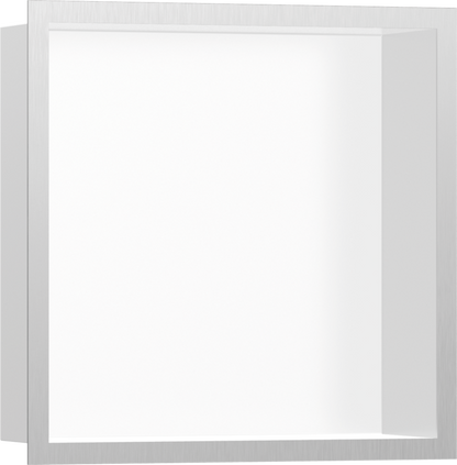Hansgrohe XtraStoris Individual Wall Niche Matte White with Design Frame 12"x 12"x 4"