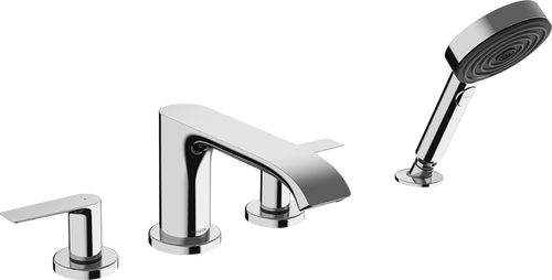 Hansgrohe Vivenis 4-Hole Roman Tub Set Trim with 1.75 GPM Handshower