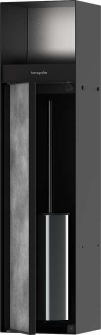 Hansgrohe XtraStoris Rock Recessed Toilet Brush Holder with Toilet Paper Holder & Tileable Door