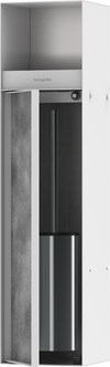 Hansgrohe XtraStoris Rock Recessed Toilet Brush Holder with Toilet Paper Holder & Tileable Door