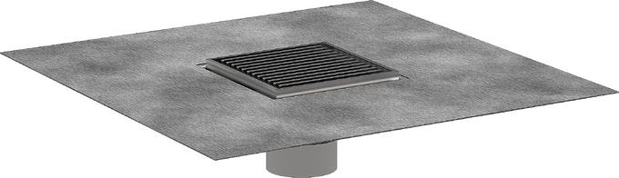 Hansgrohe RainDrain Brilliance Boardwalk Set 4"x 4" trim with height adjustable frame and rough