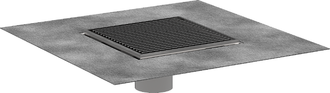 Hansgrohe RainDrain Brilliance Boardwalk Set 6"x 6" trim with height adjustable frame and rough