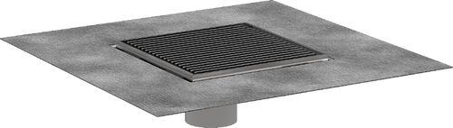 Hansgrohe RainDrain Brilliance Boardwalk Set 6"x 6" trim with height adjustable frame and rough