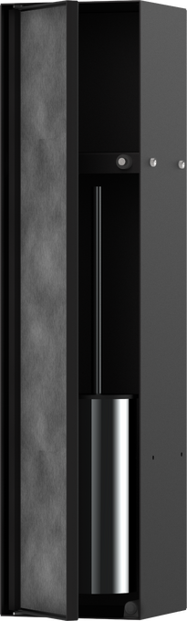 Hansgrohe XtraStoris Rock Recessed Toilet Brush Holder with Shelf & Tileable Door