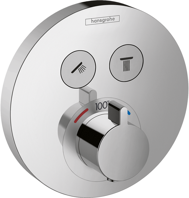 Hansgrohe ShowerSelect S Thermostatic Trim for 2 Functions, Round