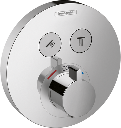 Hansgrohe ShowerSelect S Thermostatic Trim for 2 Functions, Round