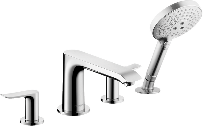 Hansgrohe Metris 4-Hole Roman Tub Set Trim with 1.75 GPM Handshower