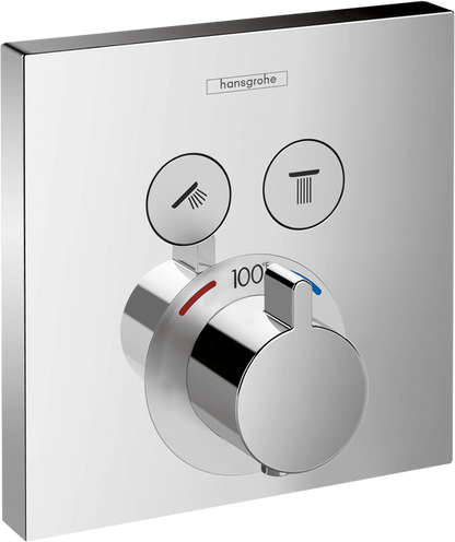 Hansgrohe ShowerSelect Thermostatic Trim for 2 Functions, Square