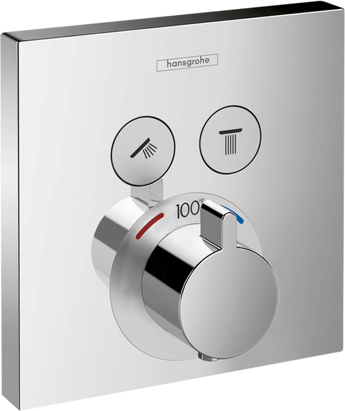 Hansgrohe ShowerSelect Thermostatic Trim for 2 Functions, Square