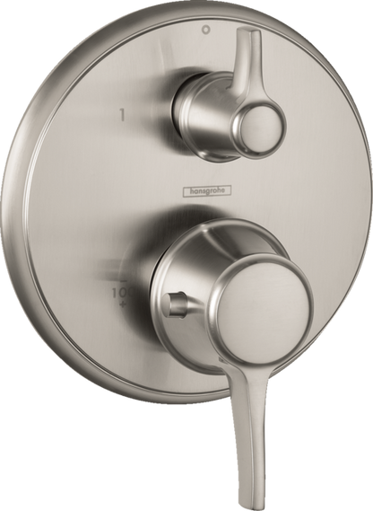 Hansgrohe Ecostat Classic Thermostatic Trim with Volume Control and Diverter, Round