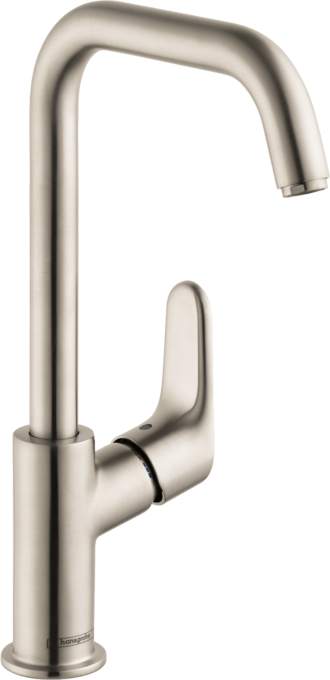 Hansgrohe Focus Single-Hole Faucet 240 with Swivel Spout and Pop-Up Drain, 1.2 GPM