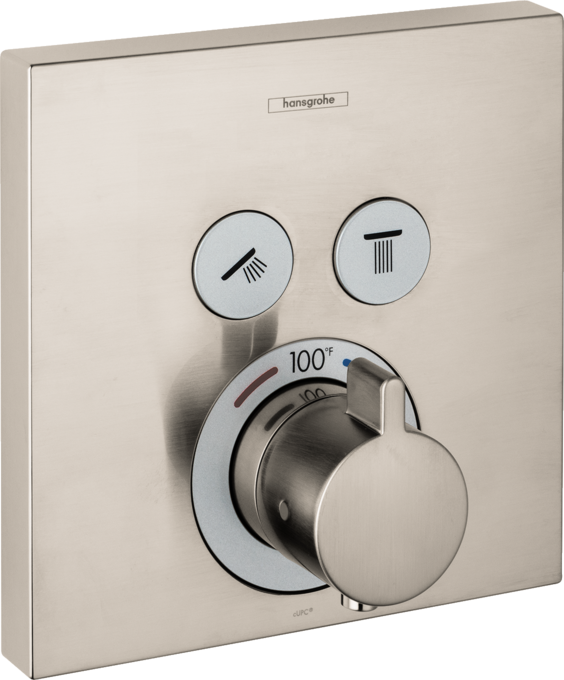 Hansgrohe ShowerSelect Thermostatic Trim for 2 Functions, Square