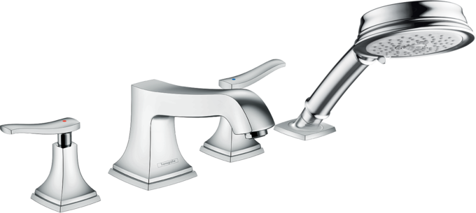 Hansgrohe Metropol Classic 4-Hole Roman Tub Set Trim 1.8 GPM Handshower