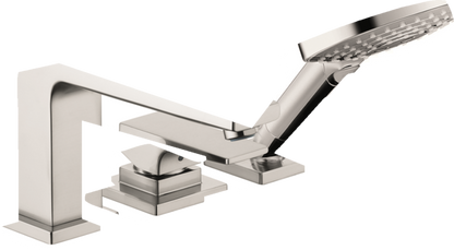 Hansgrohe Metropol 3-Hole Roman Tub Set Trim with Lever Handle and 1.75 GPM Handshower