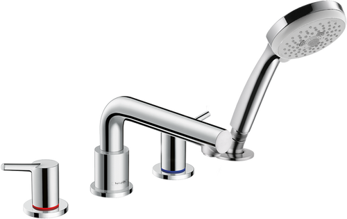 Hansgrohe Talis S 4-Hole Roman Tub Set Trim with 1.8 GPM Handshower
