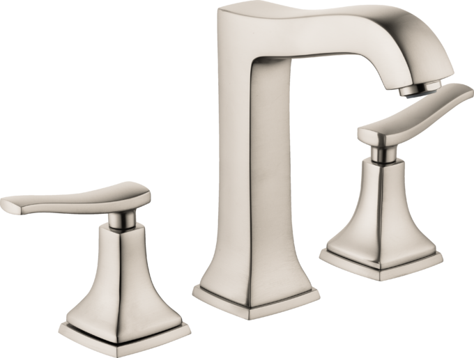 Hansgrohe Metropol Classic Widespread Faucet 160 with Lever Handles and Pop-Up Drain, 1.2 GPM